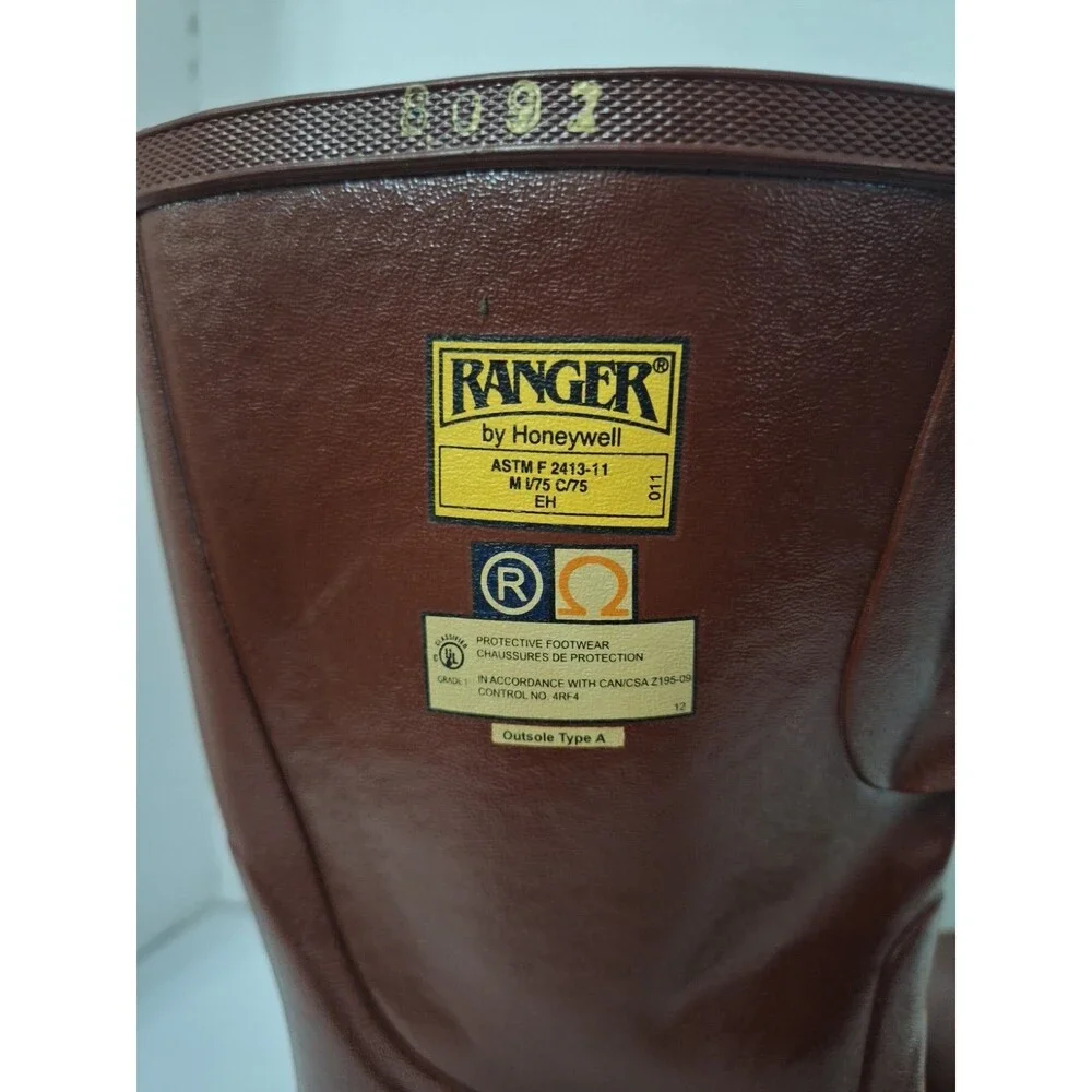 Ranger Honeywell Rubber Insulated Steel Toe Work Boots Sz 10 Red ASTM F2413-11